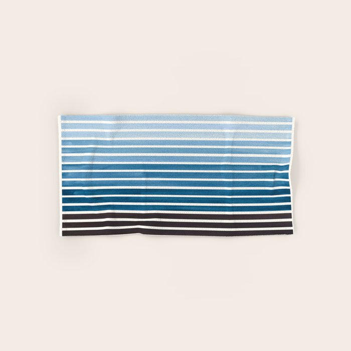 Watercolor Gouache Mid Century Modern Minimalist Colorful Green Blue Stripes Bath Towel