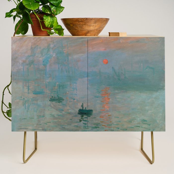 Monet - Impression, Sunrise, 1872 Credenza