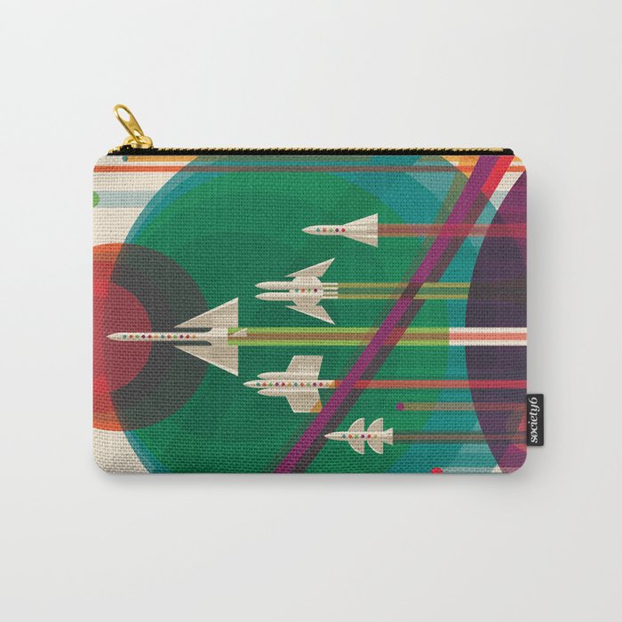 Nasa Retro Space Travel Poster The Grand Tour Carry All Pouch