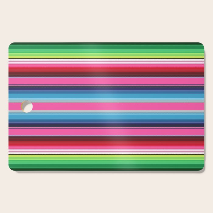 Pink Mexican Serape Blanket Stripes Cutting Board