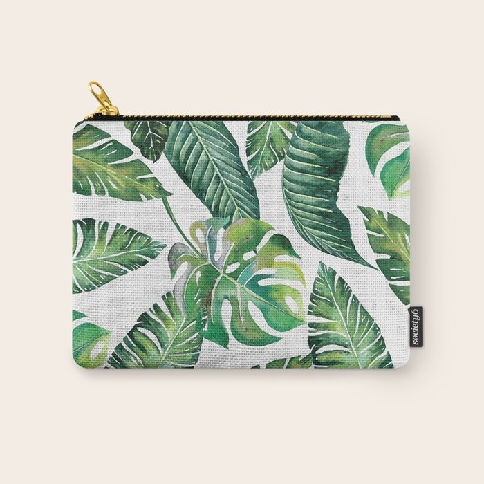 Jungle Leaves, Banana, Monstera #Homestorie Carry All Pouch