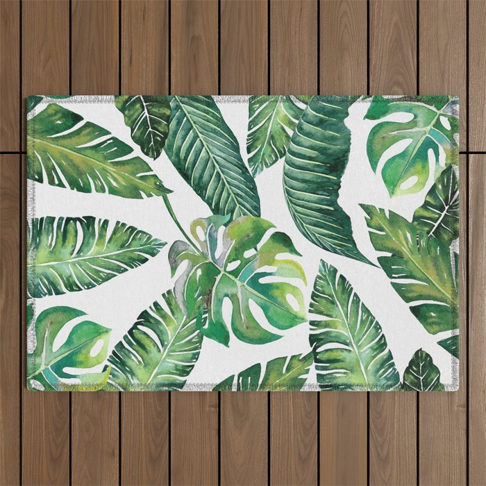 Jungle Leaves, Banana, Monstera #Homestorie Outdoor Rug