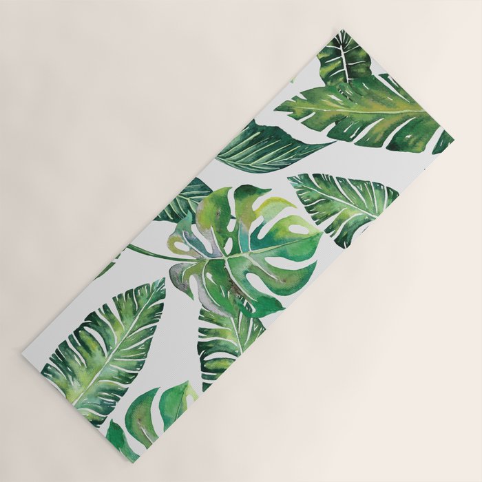 Jungle Leaves, Banana, Monstera #Homestorie Yoga Mat