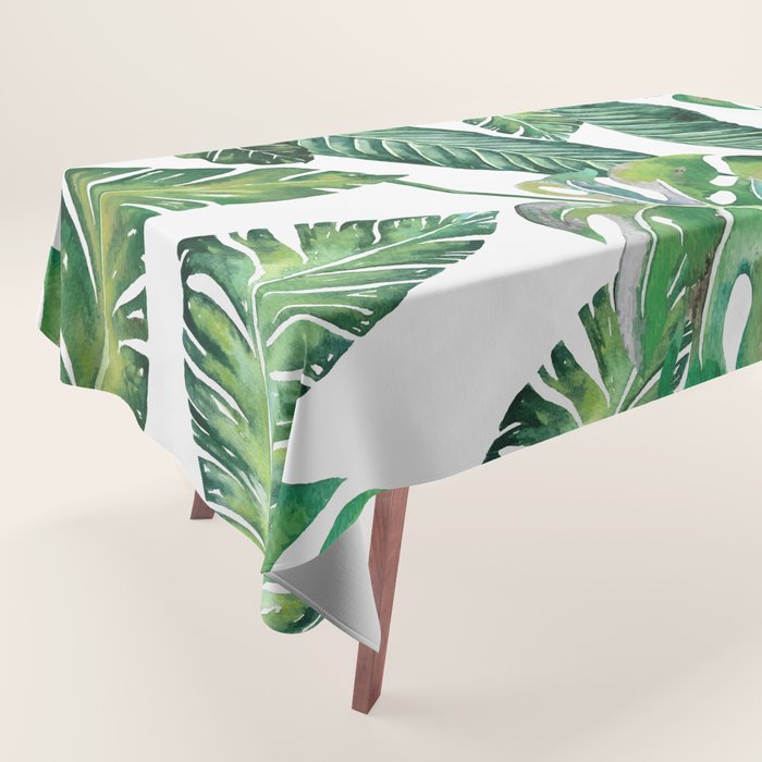 Jungle Leaves, Banana, Monstera #Homestorie Tablecloth