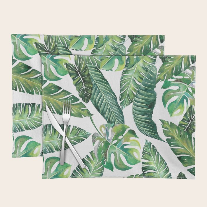 Jungle Leaves, Banana, Monstera #Homestorie Placemat