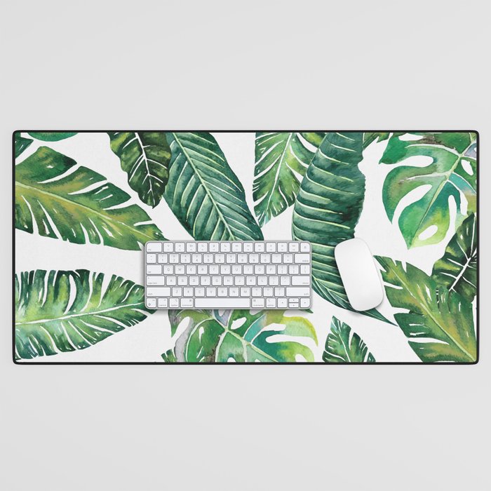 Jungle Leaves, Banana, Monstera #Homestorie Desk Mat