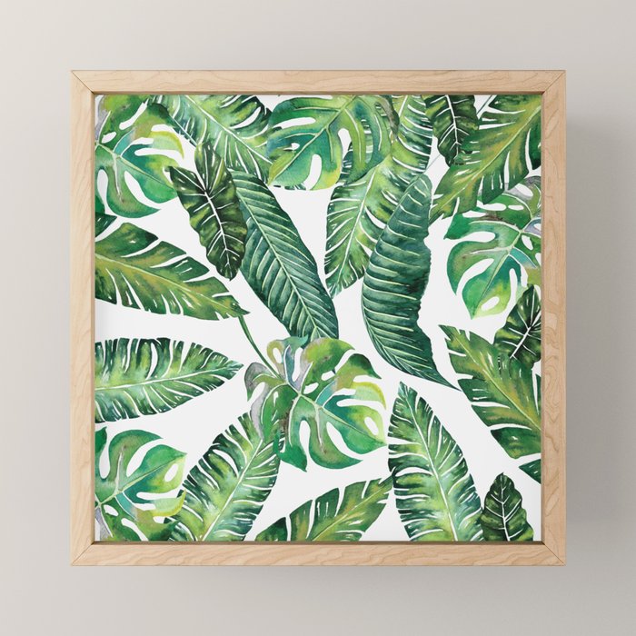Jungle Leaves, Banana, Monstera #Homestorie Mini Art Print