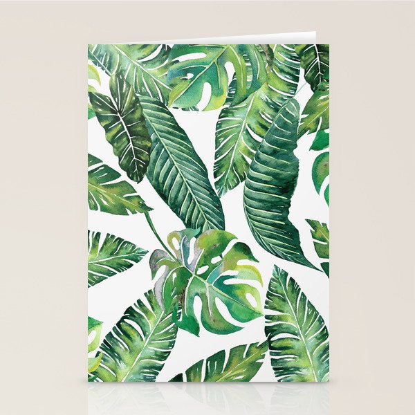 Jungle Leaves, Banana, Monstera #Homestorie Stationery Card
