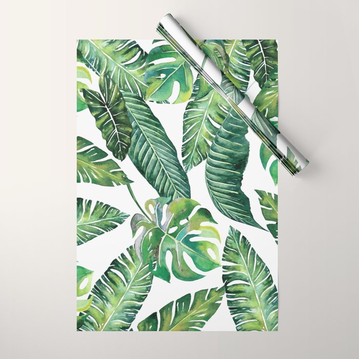 Jungle Leaves, Banana, Monstera #Homestorie Wrapping Paper