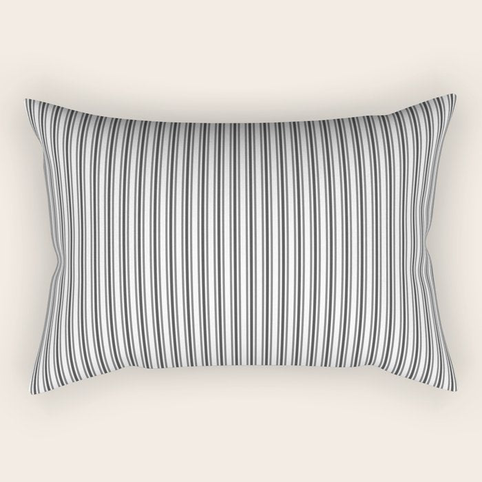 Trendy French Black And White Mattress Ticking Double Stripes Rectangular Pillow