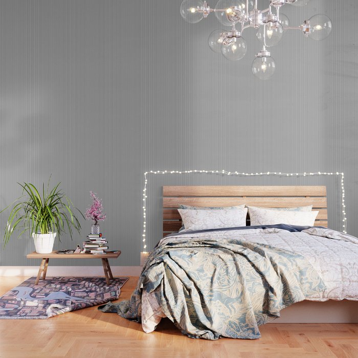 Trendy French Black And White Mattress Ticking Double Stripes Wallpaper