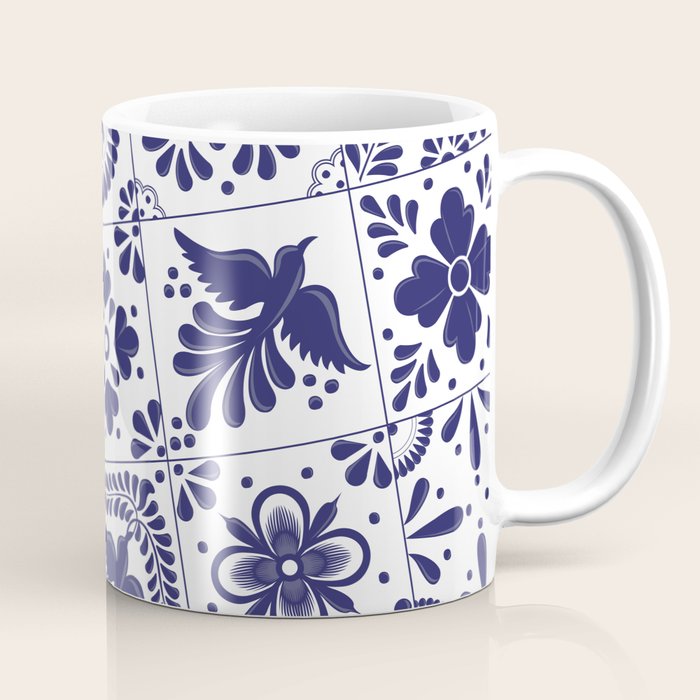 Mexican Talavera Blue Tiles Pattern By Akbaly Coffee Mug
