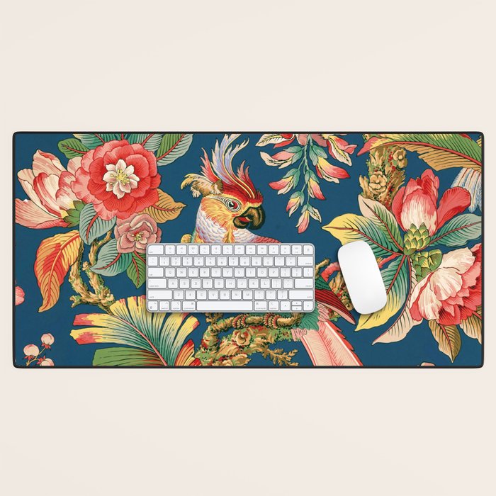 Antique French Chinoiserie In Blue Desk Mat