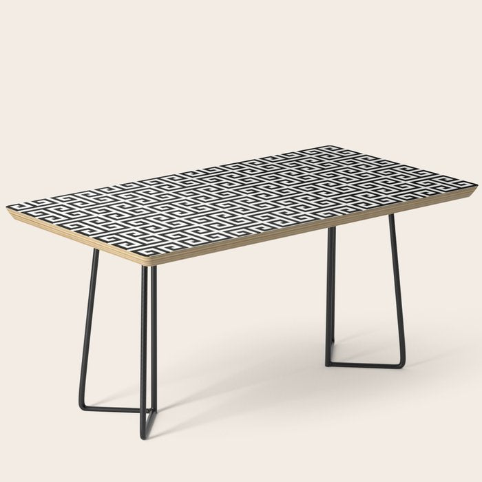 Black And White Greek Key Pattern Coffee Table