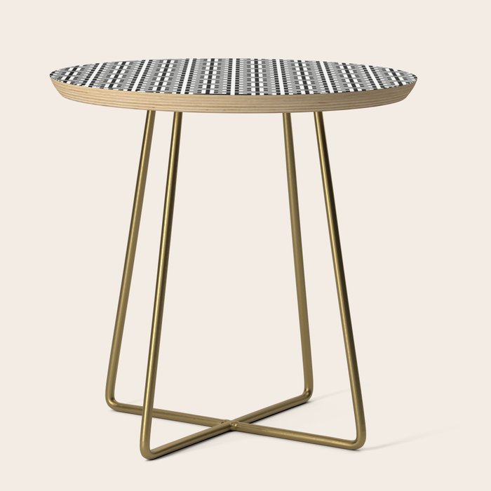 Black And White Greek Key Pattern Side Table