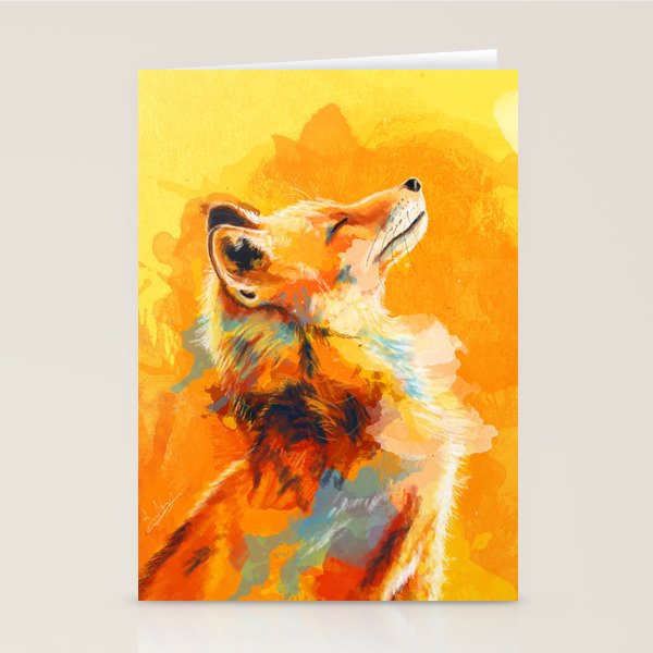 Blissful Light - Fox Portrait Stationery Card