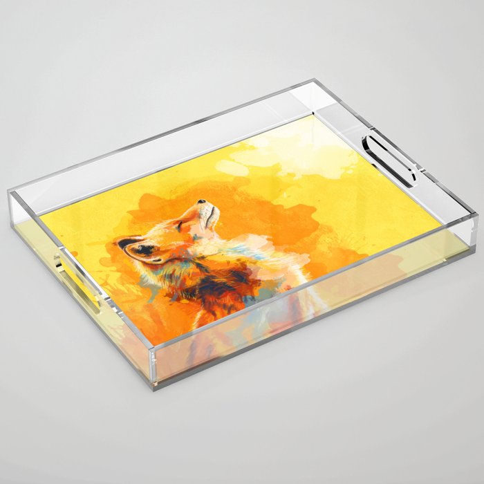 Blissful Light - Fox Portrait Acrylic Tray