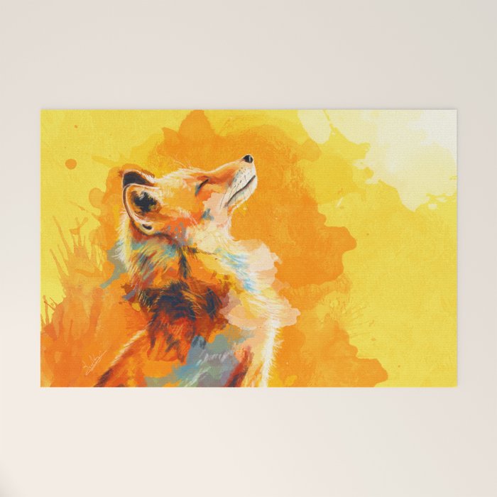 Blissful Light - Fox Portrait Welcome Mat