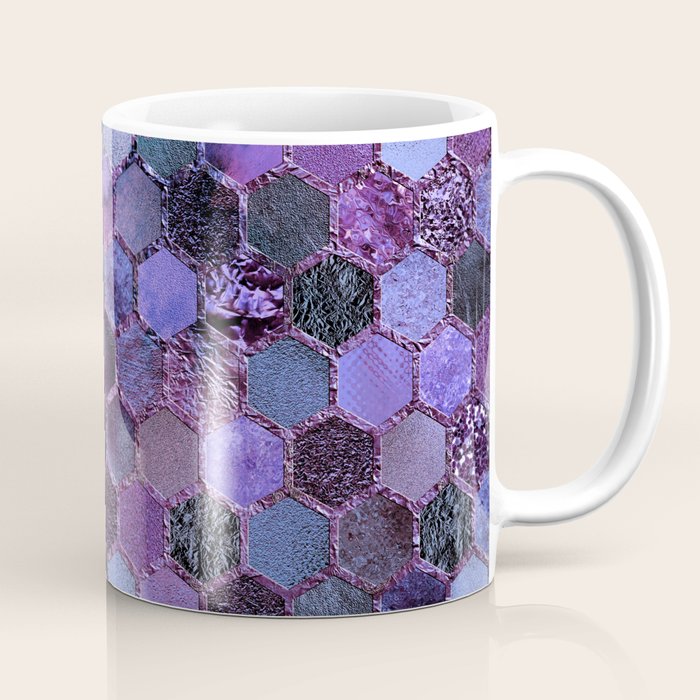 Purple Geometric Hexagonal Elegant & Luxury Pattern Coffee Mug