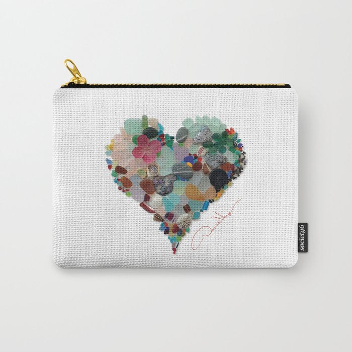 Love -  Sea Glass Heart A Unique Birthday & FatherâS Day Gift Carry All Pouch