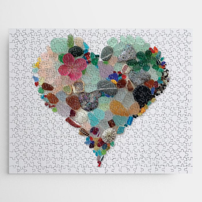Love -  Sea Glass Heart A Unique Birthday & FatherâS Day Gift Jigsaw Puzzle
