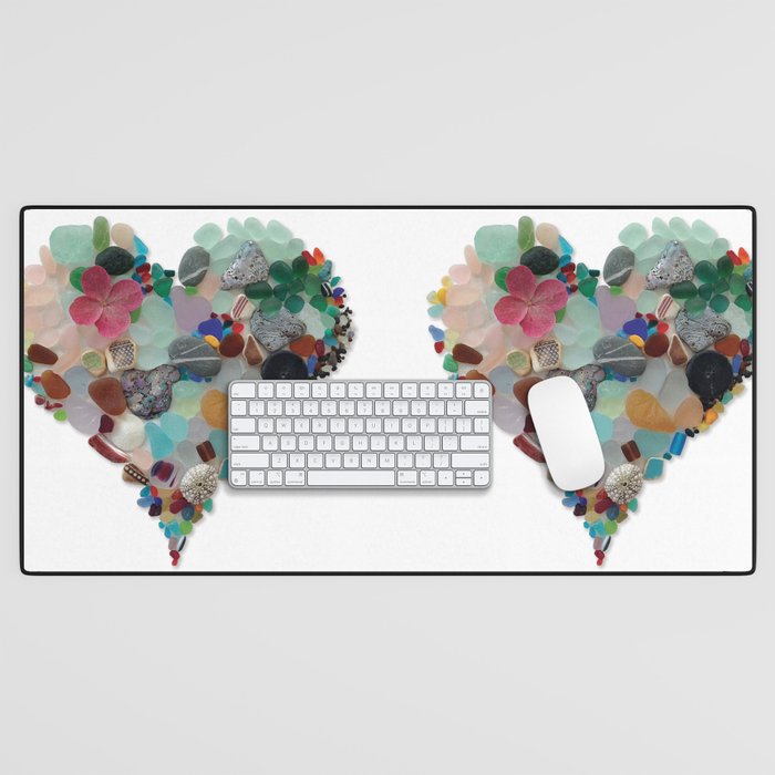 Love -  Sea Glass Heart A Unique Birthday & FatherâS Day Gift Desk Mat