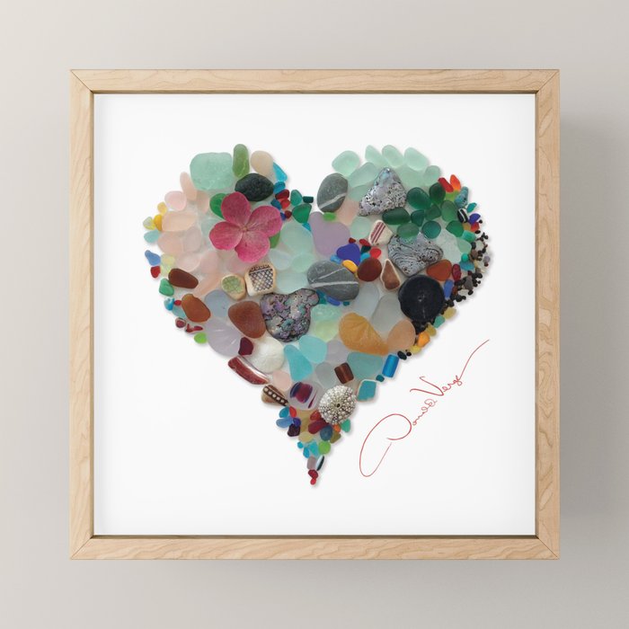 Love -  Sea Glass Heart A Unique Birthday & FatherâS Day Gift Mini Art Print