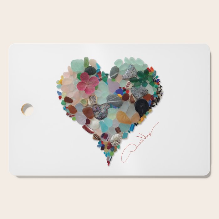 Love -  Sea Glass Heart A Unique Birthday & FatherâS Day Gift Cutting Board