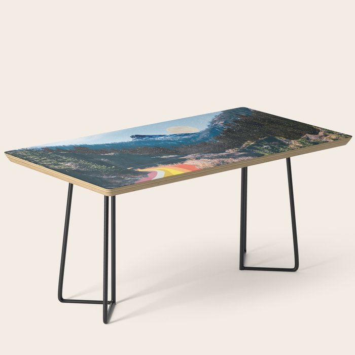 1960'S Style Mountain Collage Coffee Table