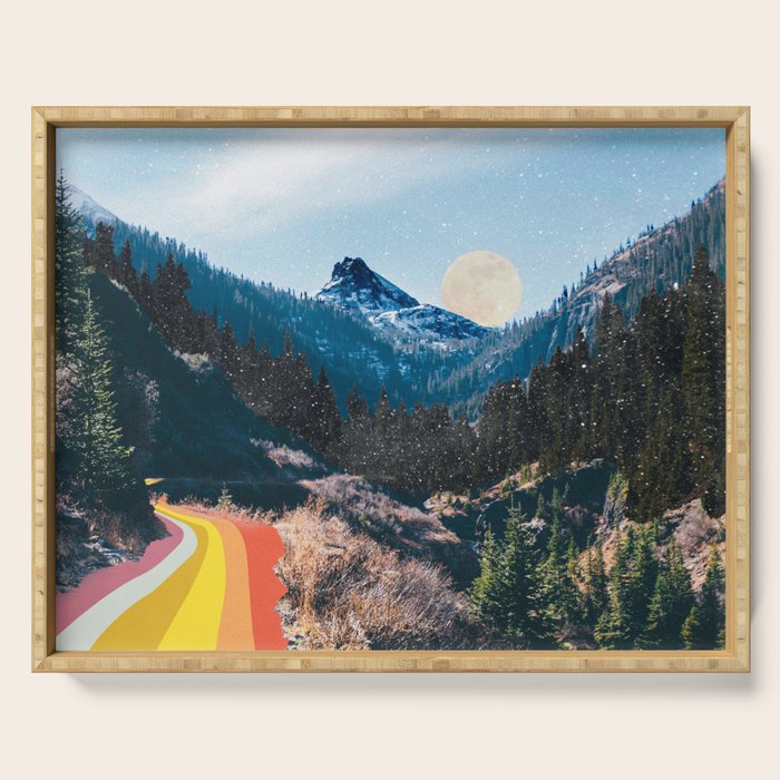 1960'S Style Mountain Collage Serving Tray