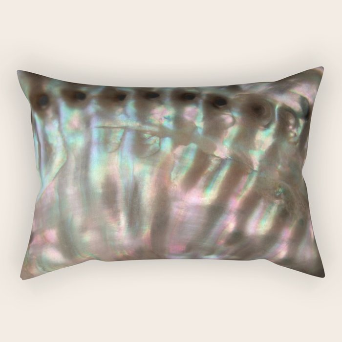 Shimmery Greenish Pink Abalone Mother Of Pearl Rectangular Pillow