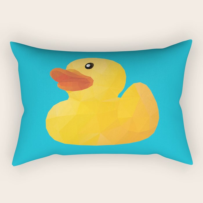 Rubber Duck Polygon Art Rectangular Pillow