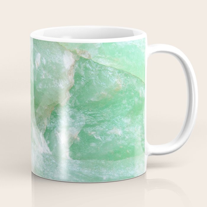 Crystalized Pale Green Quartz Slab With Copper Vein Coffee Mug