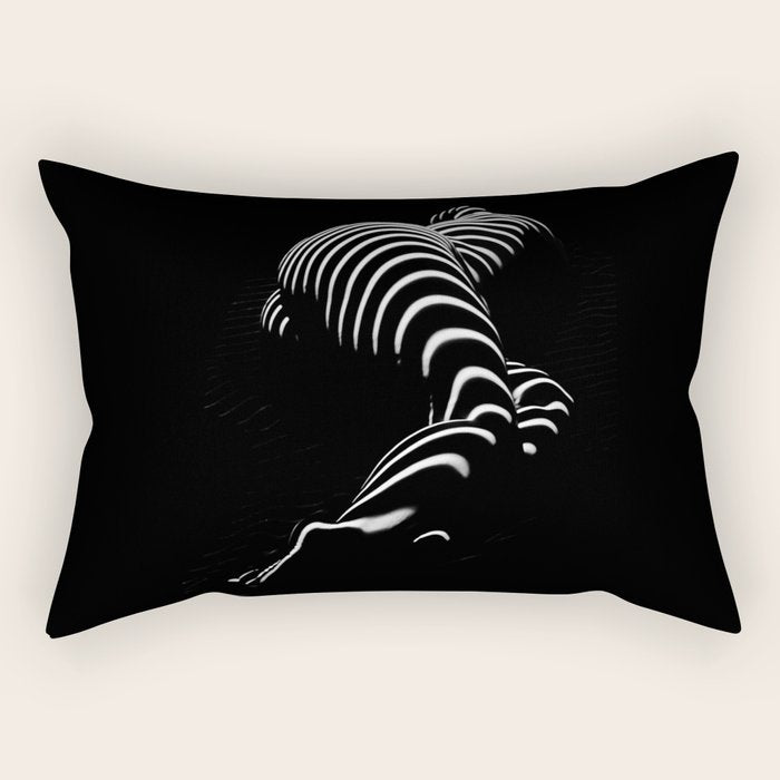 0774-Ar Bbw Sensual Legs Hips And Ass Of A Large Woman Big Beautiful Art Nude Black And White Rectangular Pillow