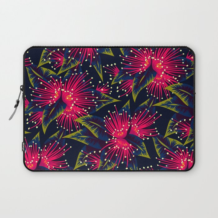 New Zealand Rata Floral Print (Night) Laptop Sleeve