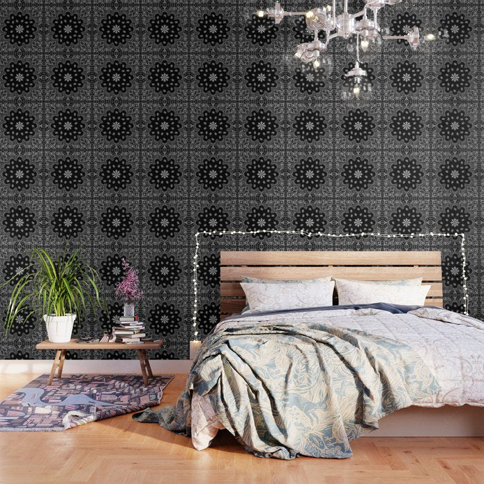 Black And White Bandana Pattern Wallpaper