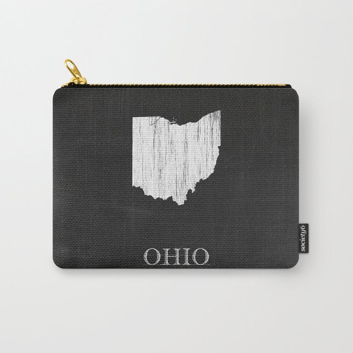 Ohio State Map Chalk Drawing Carry All Pouch