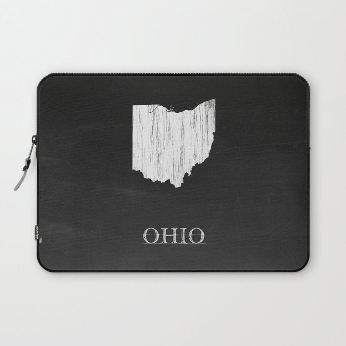 Ohio State Map Chalk Drawing Laptop Sleeve