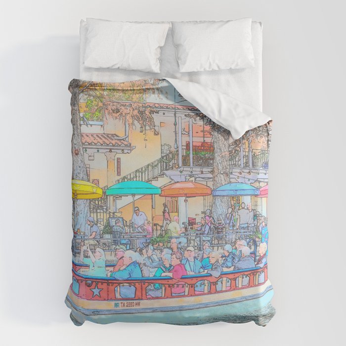 Ride Down The River - San Antonio, Texas Duvet Cover