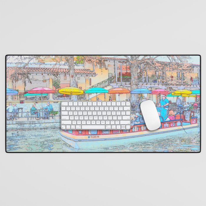 Ride Down The River - San Antonio, Texas Desk Mat