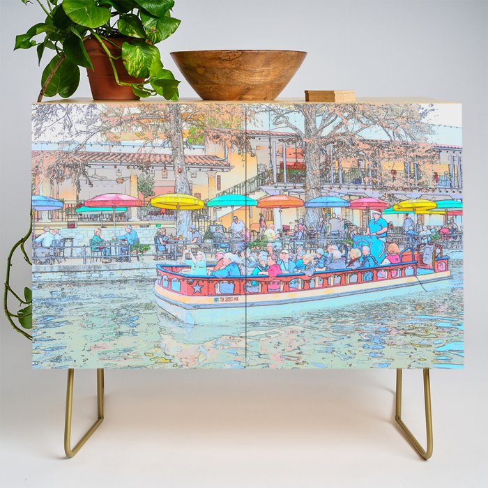 Ride Down The River - San Antonio, Texas Credenza