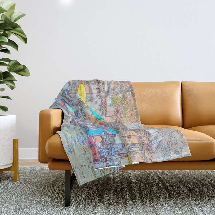 Ride Down The River - San Antonio, Texas Throw Blanket