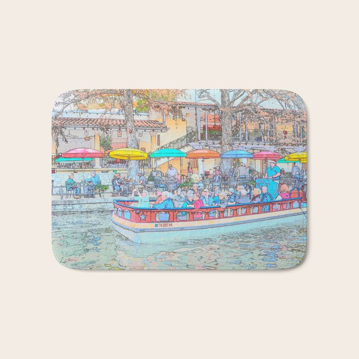 Ride Down The River - San Antonio, Texas Bath Mat