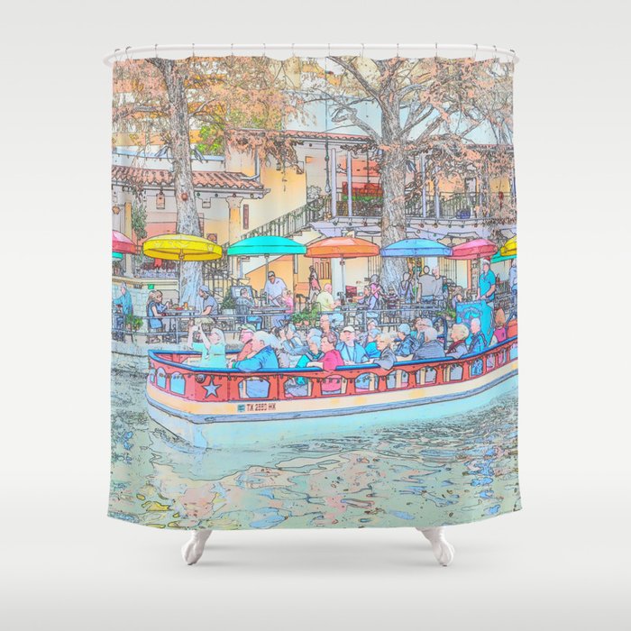 Ride Down The River - San Antonio, Texas Shower Curtain