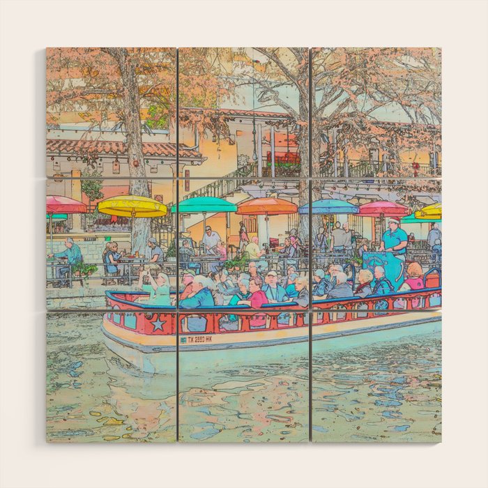 Ride Down The River - San Antonio, Texas Wood Wall Art