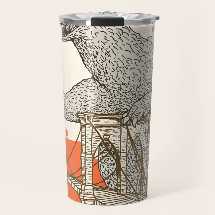 Godzilla Vs. The Brooklyn Bridge Travel Mug