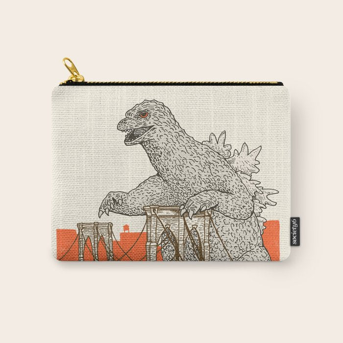 Godzilla Vs. The Brooklyn Bridge Carry All Pouch