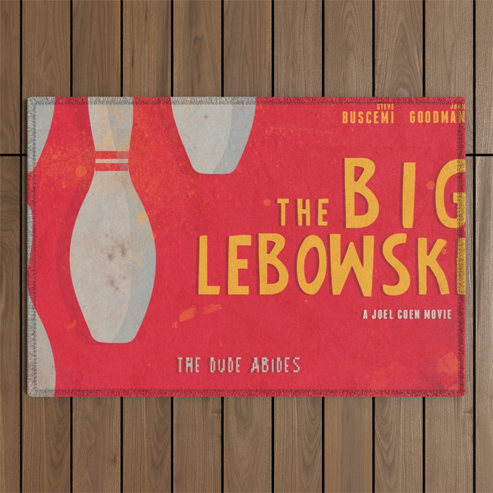 The Big Lebowski - Movie Poster, Coen Brothers Film, Jeff Bridges, John Turturro, Bowling Outdoor Rug