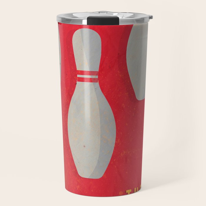 The Big Lebowski - Movie Poster, Coen Brothers Film, Jeff Bridges, John Turturro, Bowling Travel Mug
