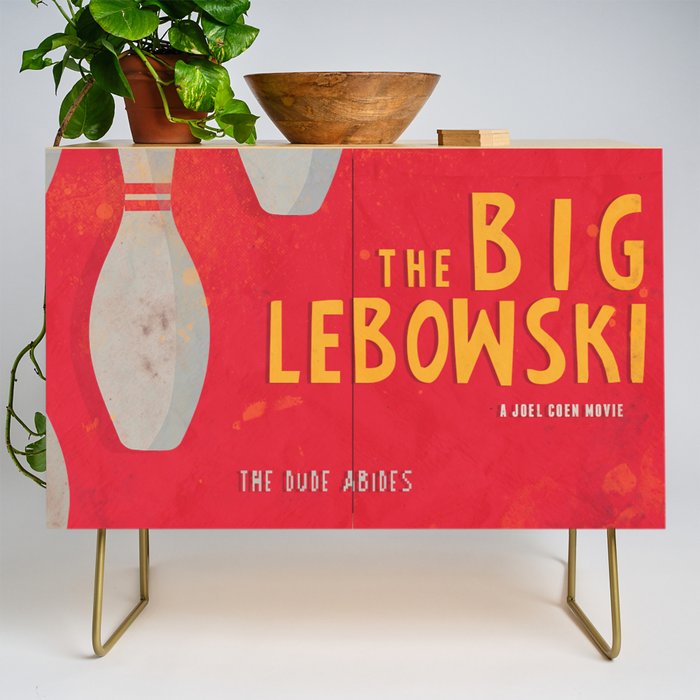 The Big Lebowski - Movie Poster, Coen Brothers Film, Jeff Bridges, John Turturro, Bowling Credenza